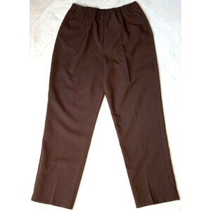 Blair Womens Straight Leg Pull On Pants Chocolate Elastic Waist 18 with …